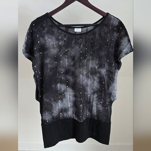 Suzy Shier Black Embellished Fairy Top